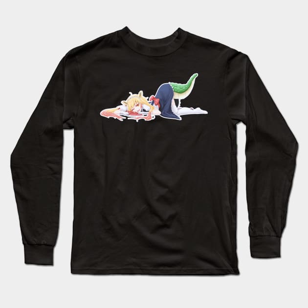 Tohru, miss kobayashi dragon's maid, Cute dragon girl, maid dragon, blond anime Long Sleeve T-Shirt by AmyMeou